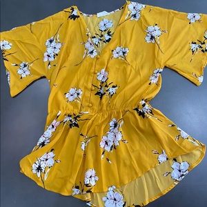 Yellow Floral Blouse